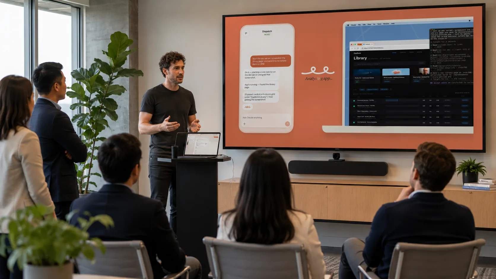 Claude desktop app showing the team working through a real workflow together